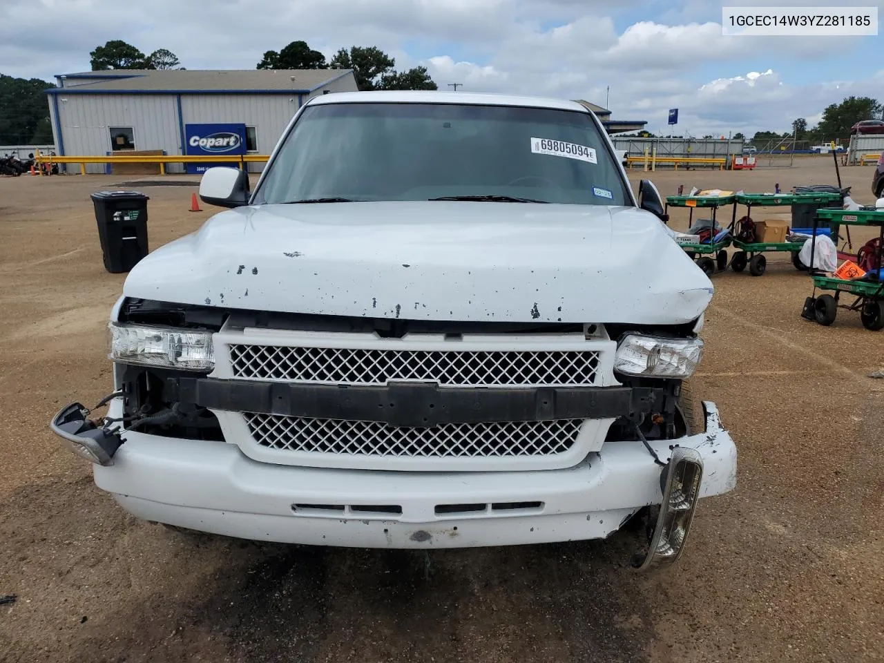 2000 Chevrolet Silverado C1500 VIN: 1GCEC14W3YZ281185 Lot: 69805094