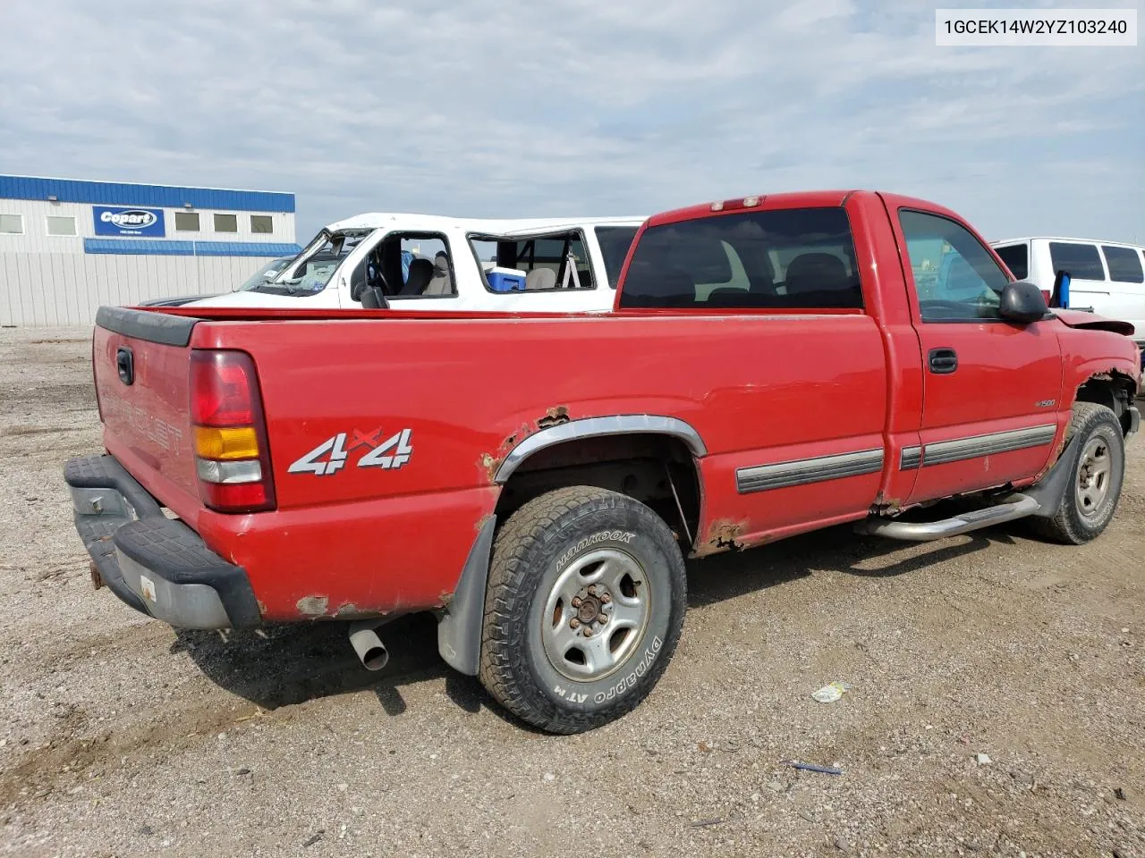 2000 Chevrolet Silverado K1500 VIN: 1GCEK14W2YZ103240 Lot: 70367584