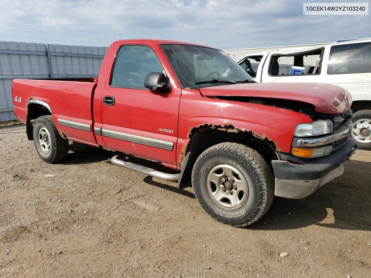 2000 Chevrolet Silverado K1500 VIN: 1GCEK14W2YZ103240 Lot: 70367584