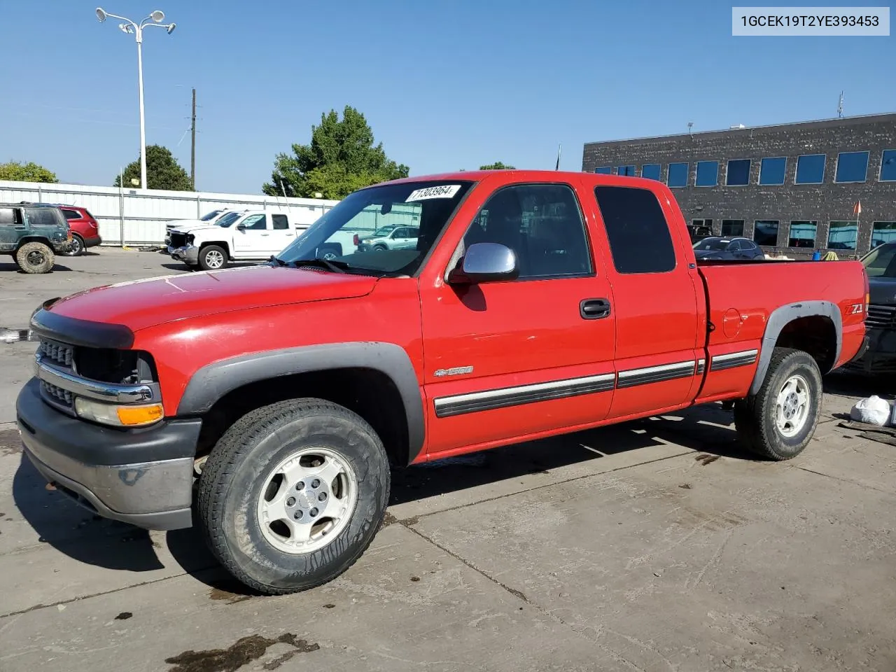 2000 Chevrolet Silverado K1500 VIN: 1GCEK19T2YE393453 Lot: 71303964