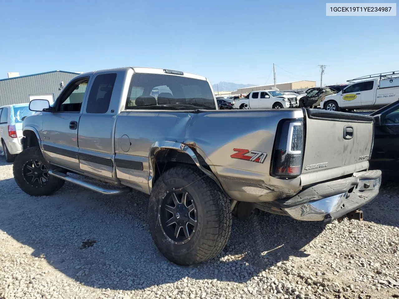 2000 Chevrolet Silverado K1500 VIN: 1GCEK19T1YE234987 Lot: 72914504