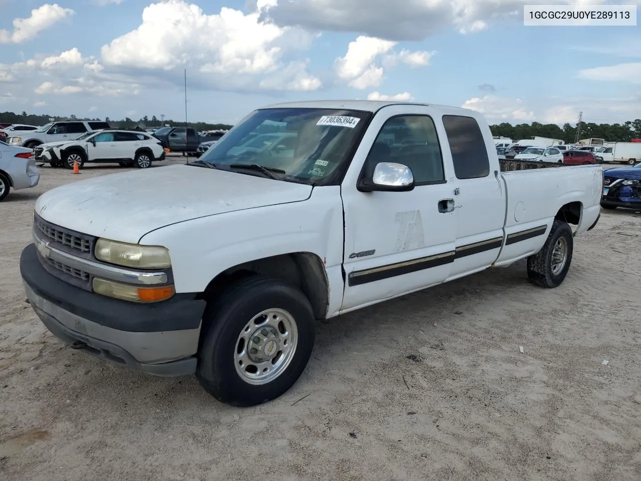 2000 Chevrolet Silverado C2500 VIN: 1GCGC29U0YE289113 Lot: 73036394