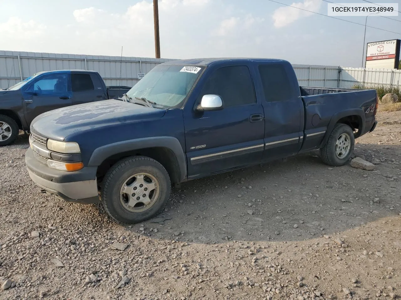 2000 Chevrolet Silverado K1500 VIN: 1GCEK19T4YE348949 Lot: 73403374