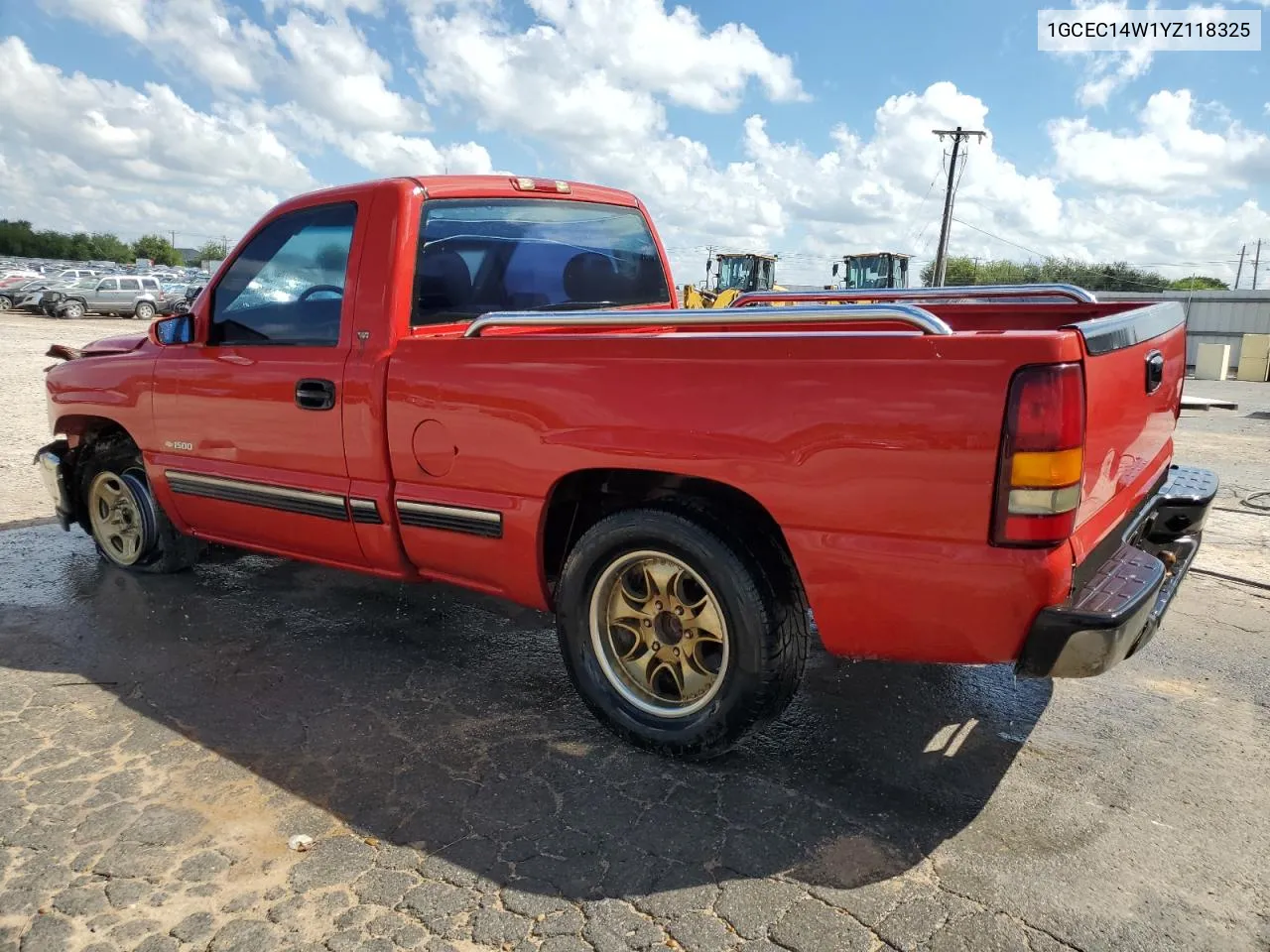 2000 Chevrolet Silverado C1500 VIN: 1GCEC14W1YZ118325 Lot: 73797544