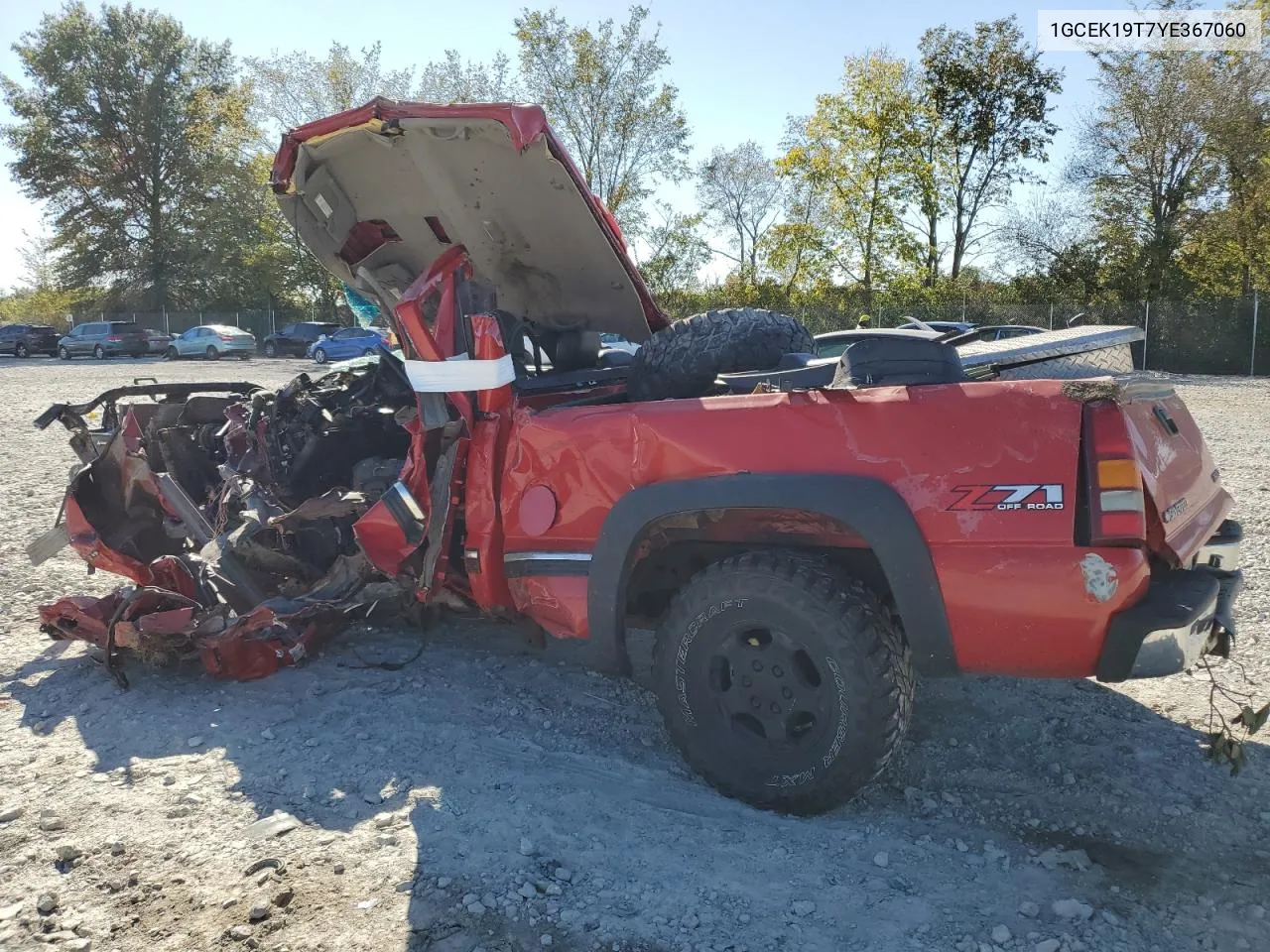 2000 Chevrolet Silverado K1500 VIN: 1GCEK19T7YE367060 Lot: 75078174