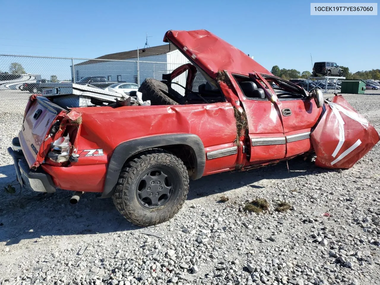 2000 Chevrolet Silverado K1500 VIN: 1GCEK19T7YE367060 Lot: 75078174