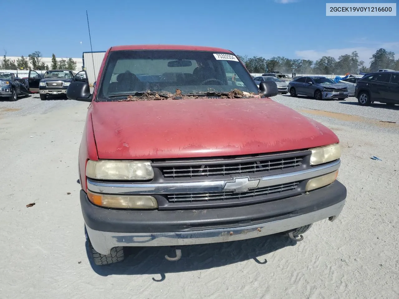 2000 Chevrolet Silverado K1500 VIN: 2GCEK19V0Y1216600 Lot: 75322354