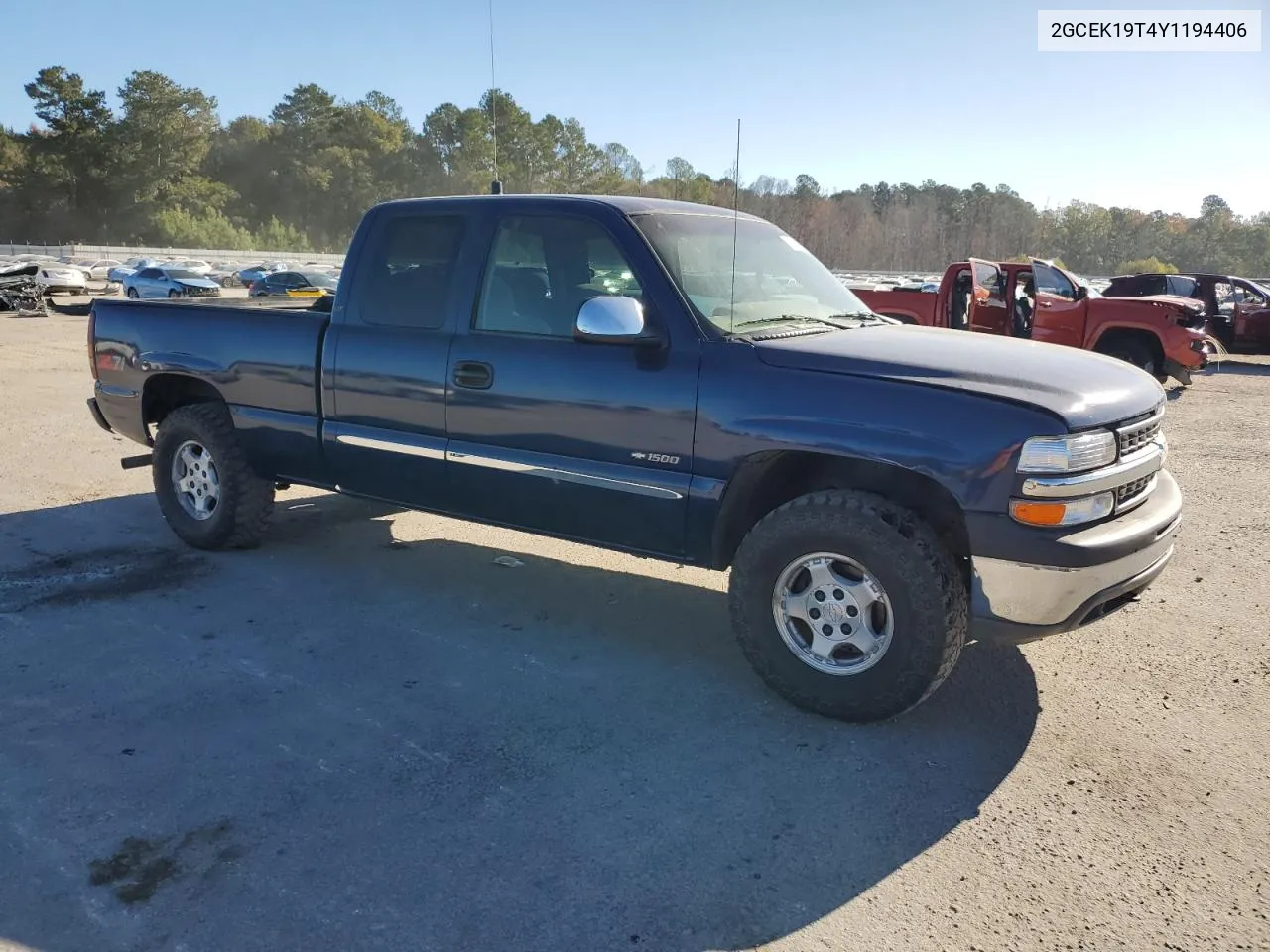 2000 Chevrolet Silverado K1500 VIN: 2GCEK19T4Y1194406 Lot: 76995134