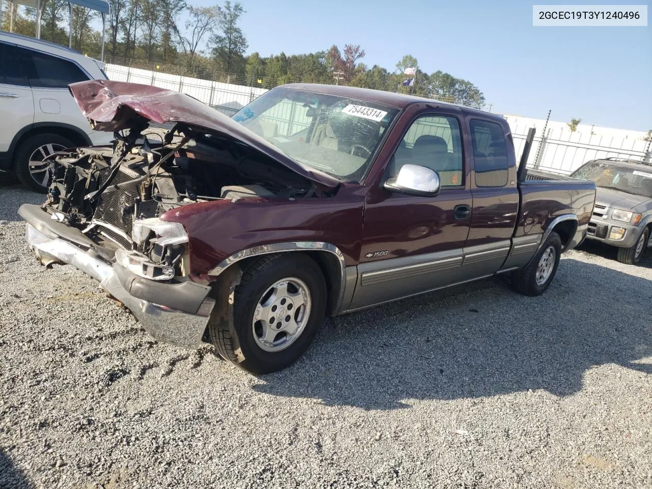 2000 Chevrolet Silverado C1500 VIN: 2GCEC19T3Y1240496 Lot: 77115224