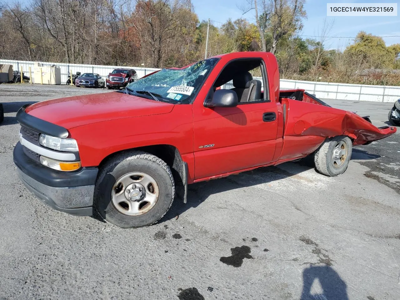 2000 Chevrolet Silverado C1500 VIN: 1GCEC14W4YE321569 Lot: 77555504