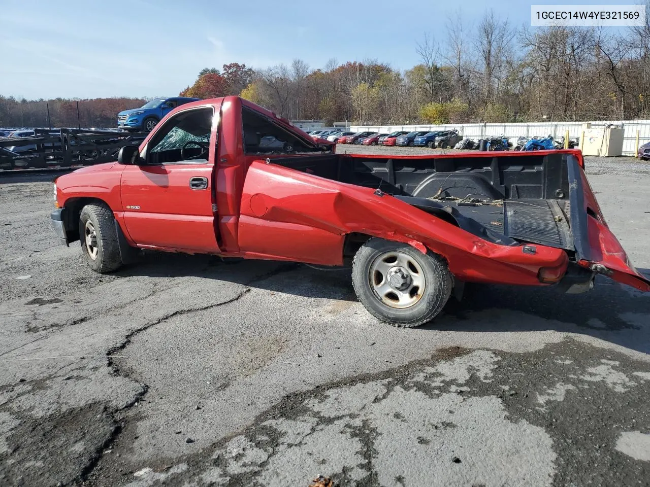 2000 Chevrolet Silverado C1500 VIN: 1GCEC14W4YE321569 Lot: 77555504