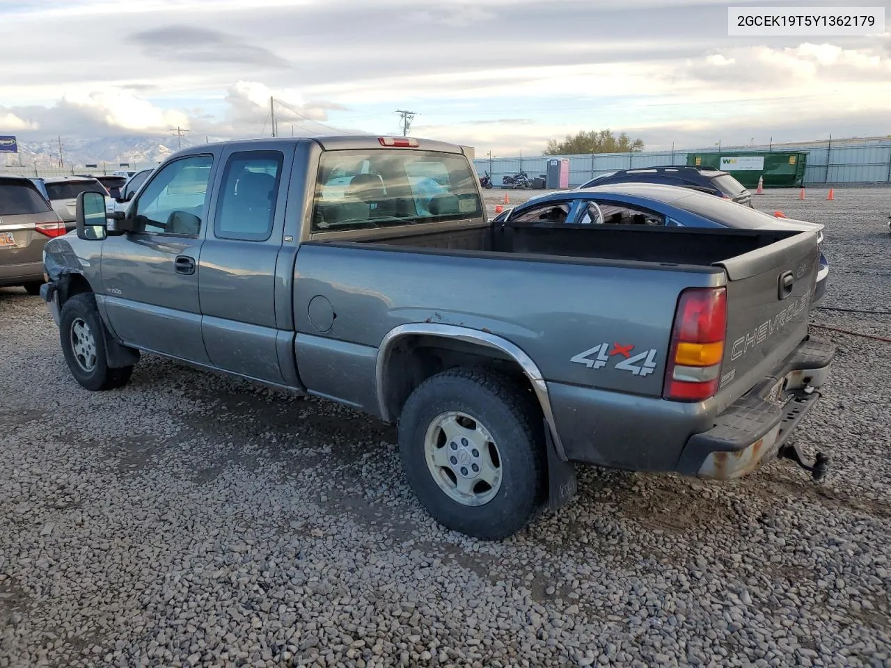 2000 Chevrolet Silverado K1500 VIN: 2GCEK19T5Y1362179 Lot: 80913784