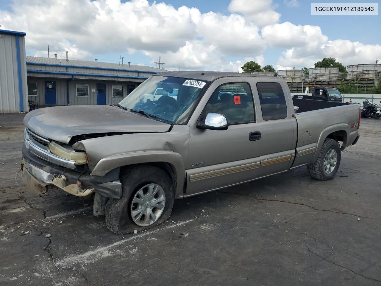 2001 Chevrolet Silverado K1500 VIN: 1GCEK19T41Z189543 Lot: 62922784