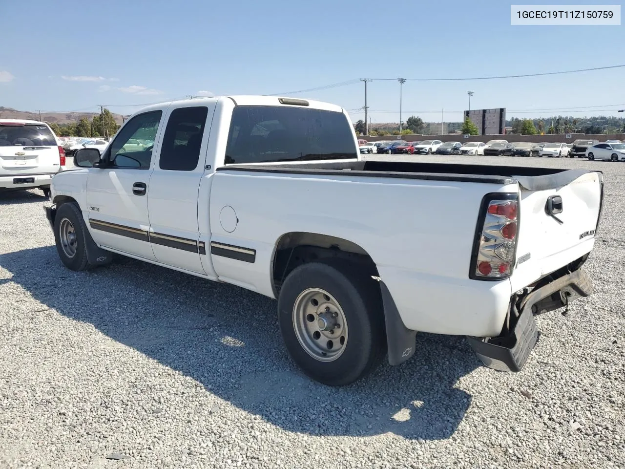 2001 Chevrolet Silverado C1500 VIN: 1GCEC19T11Z150759 Lot: 70133184