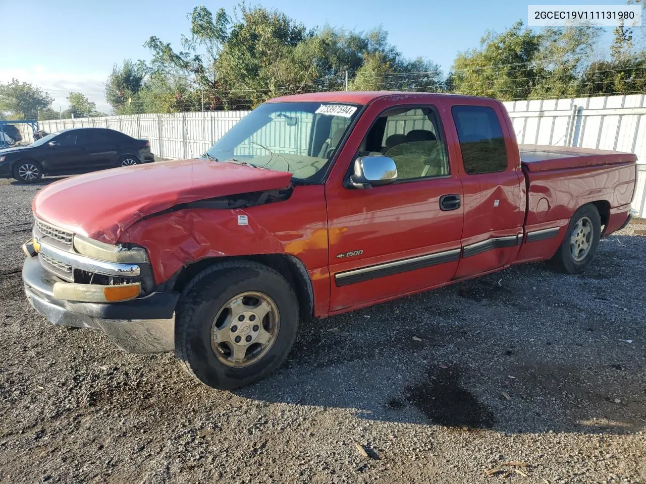 2001 Chevrolet Silverado C1500 VIN: 2GCEC19V111131980 Lot: 73397594