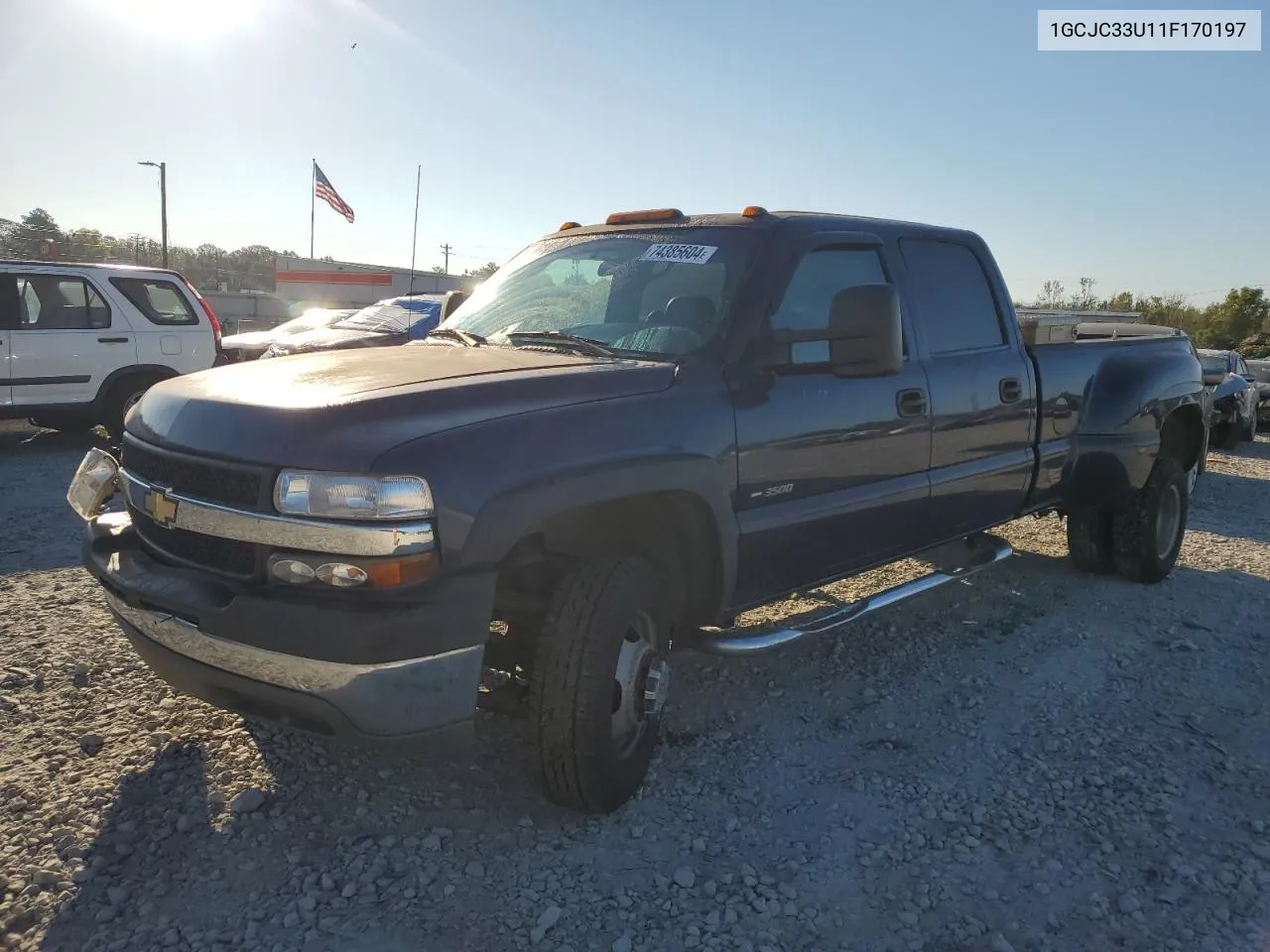 2001 Chevrolet Silverado C3500 VIN: 1GCJC33U11F170197 Lot: 74385604