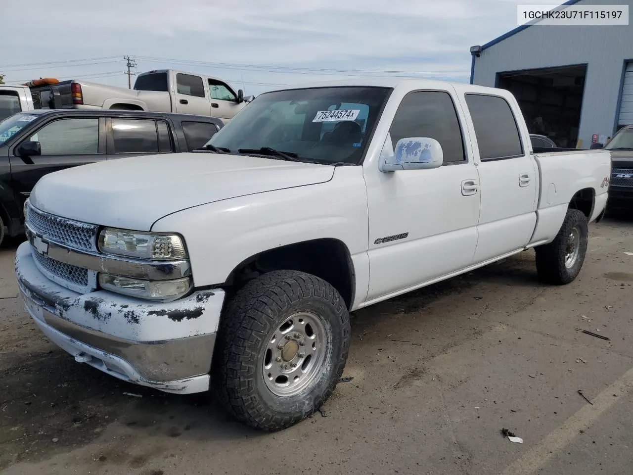 2001 Chevrolet Silverado K2500 Heavy Duty VIN: 1GCHK23U71F115197 Lot: 75244574