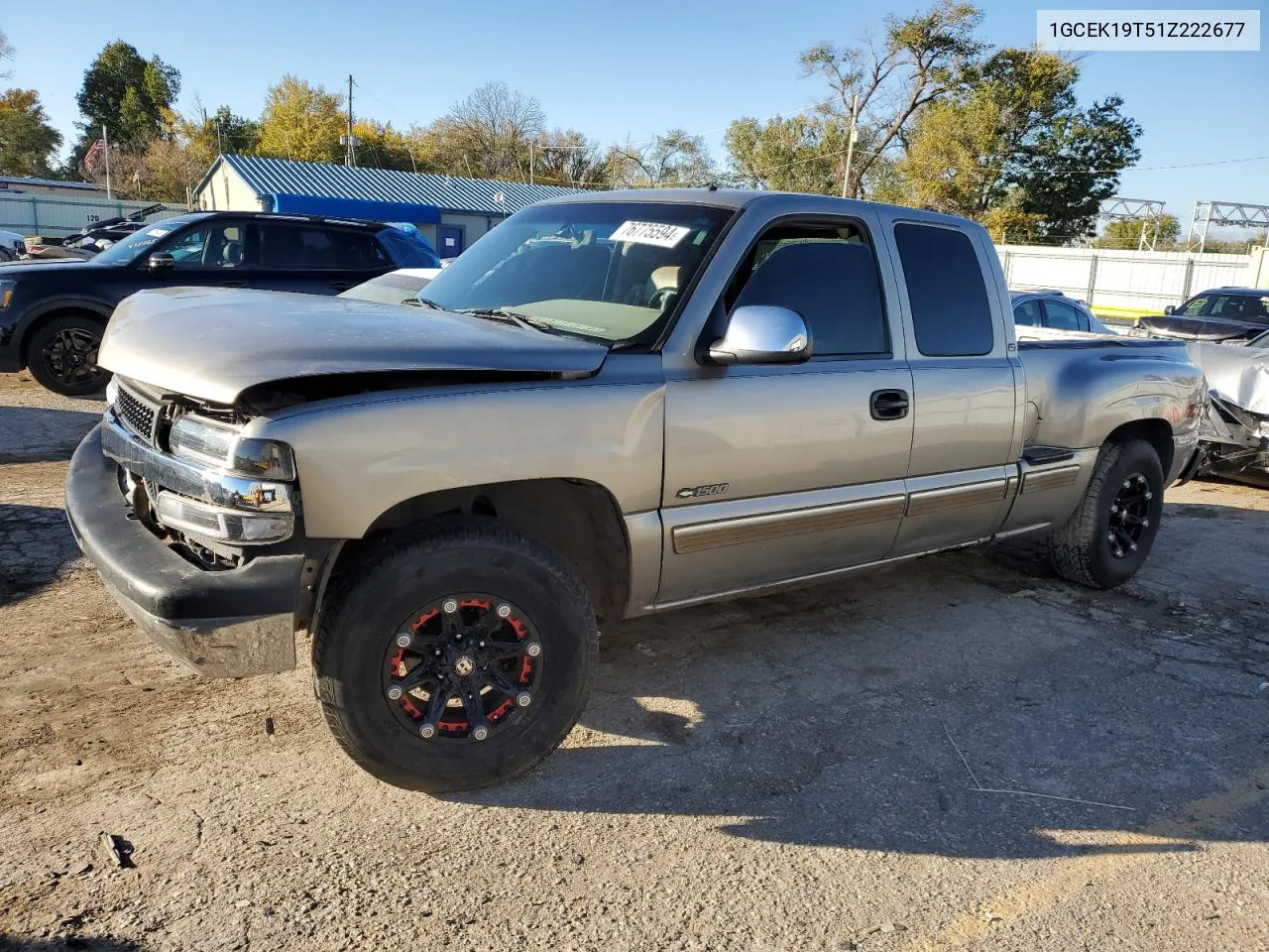 2001 Chevrolet Silverado K1500 VIN: 1GCEK19T51Z222677 Lot: 76775594