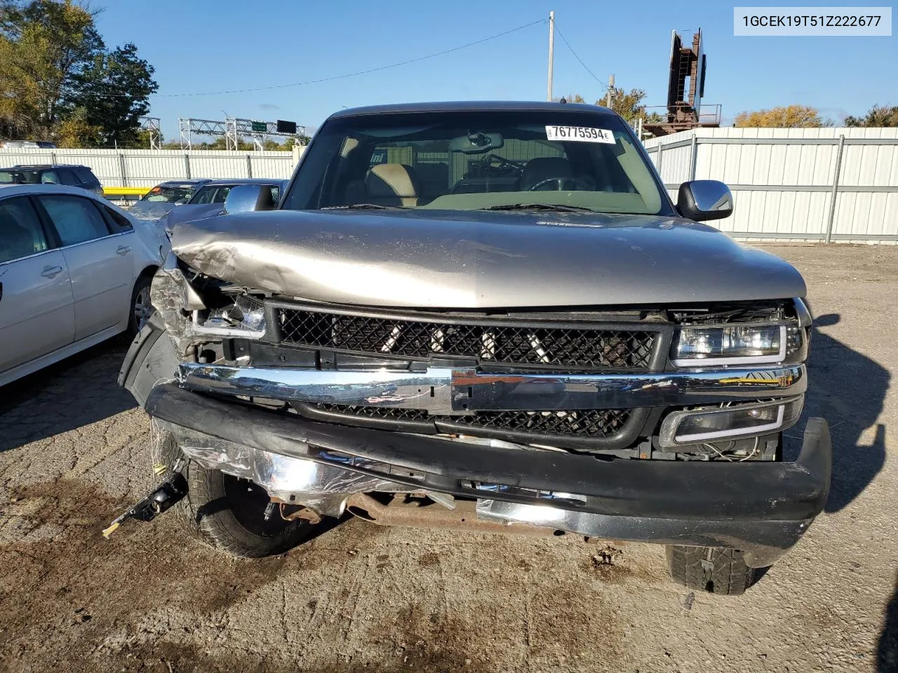 2001 Chevrolet Silverado K1500 VIN: 1GCEK19T51Z222677 Lot: 76775594