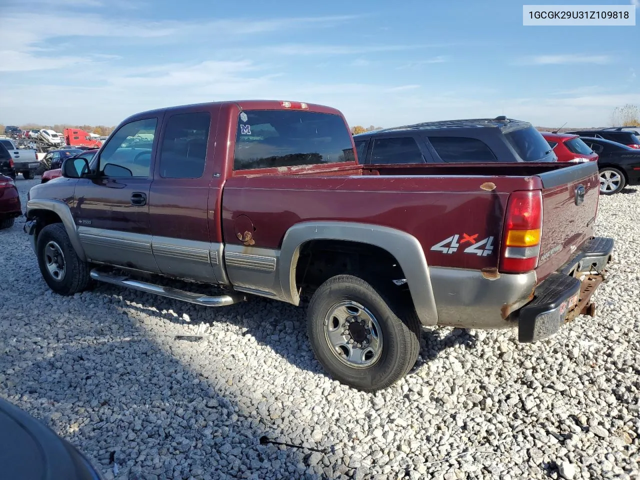 2001 Chevrolet Silverado K2500 VIN: 1GCGK29U31Z109818 Lot: 77433584