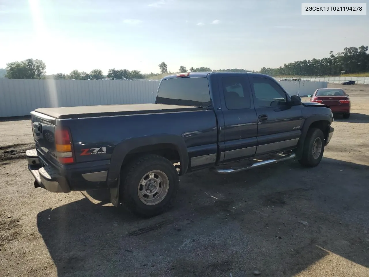 2002 Chevrolet Silverado K1500 VIN: 2GCEK19T021194278 Lot: 67289564