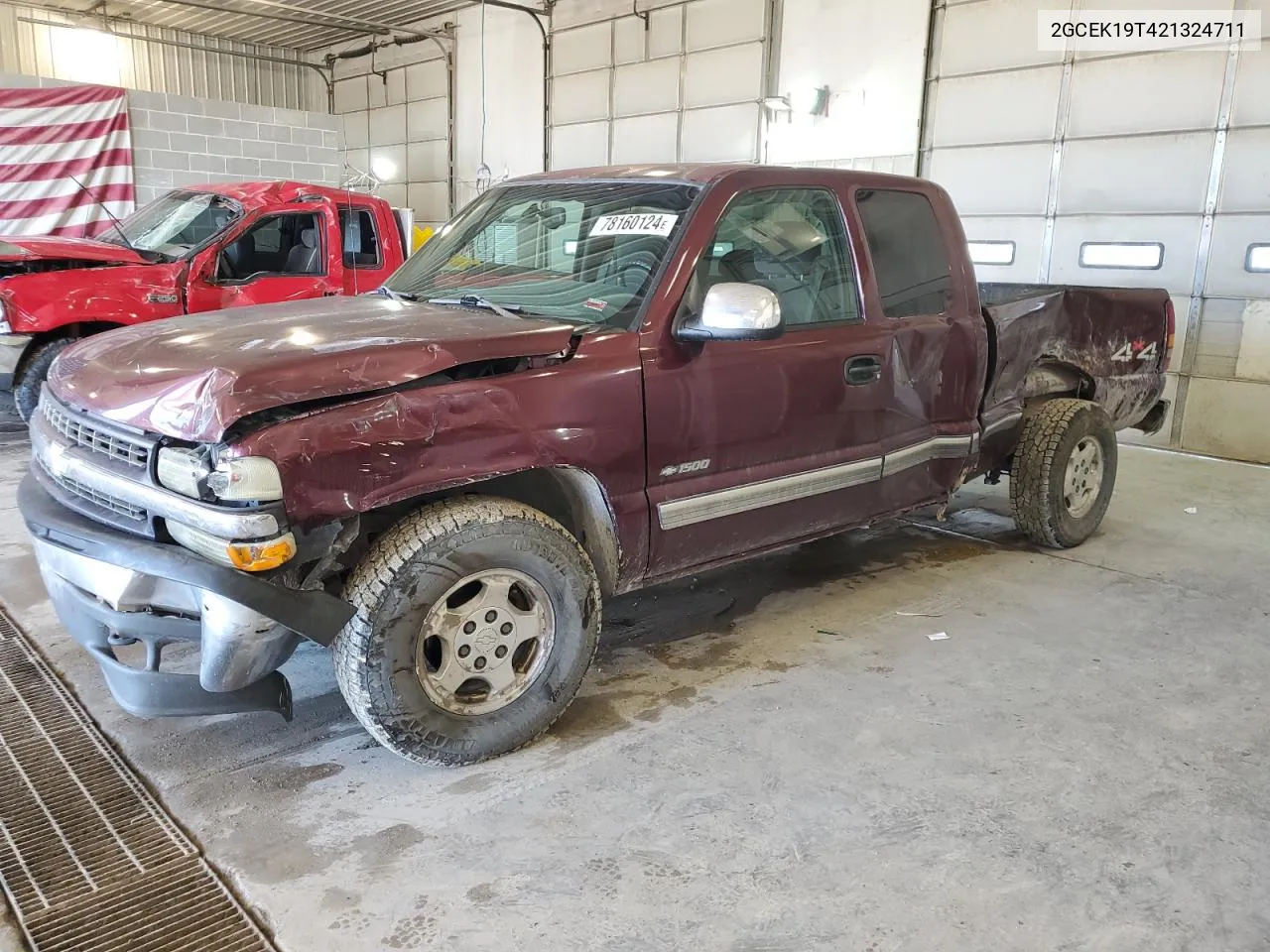 2002 Chevrolet Silverado K1500 VIN: 2GCEK19T421324711 Lot: 78160124