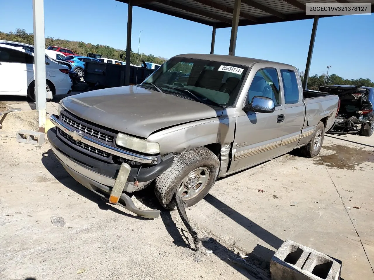 2002 Chevrolet Silverado C1500 VIN: 2GCEC19V321378127 Lot: 80034214