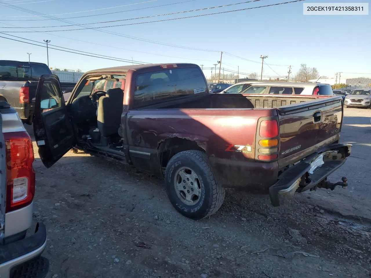 2002 Chevrolet Silverado K1500 VIN: 2GCEK19T421358311 Lot: 80104244