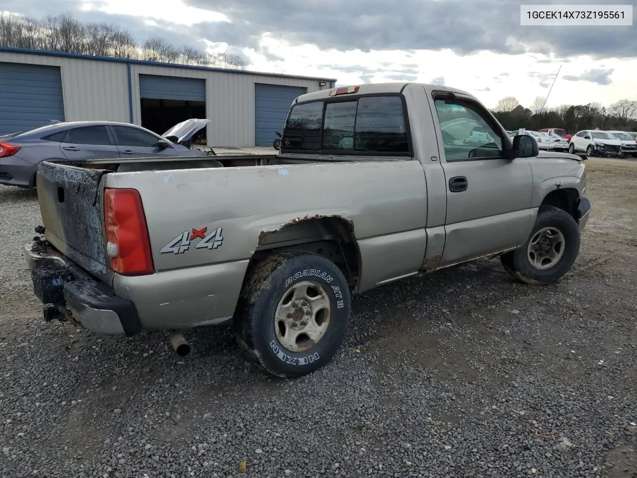 2003 Chevrolet Silverado K1500 VIN: 1GCEK14X73Z195561 Lot: 38409744