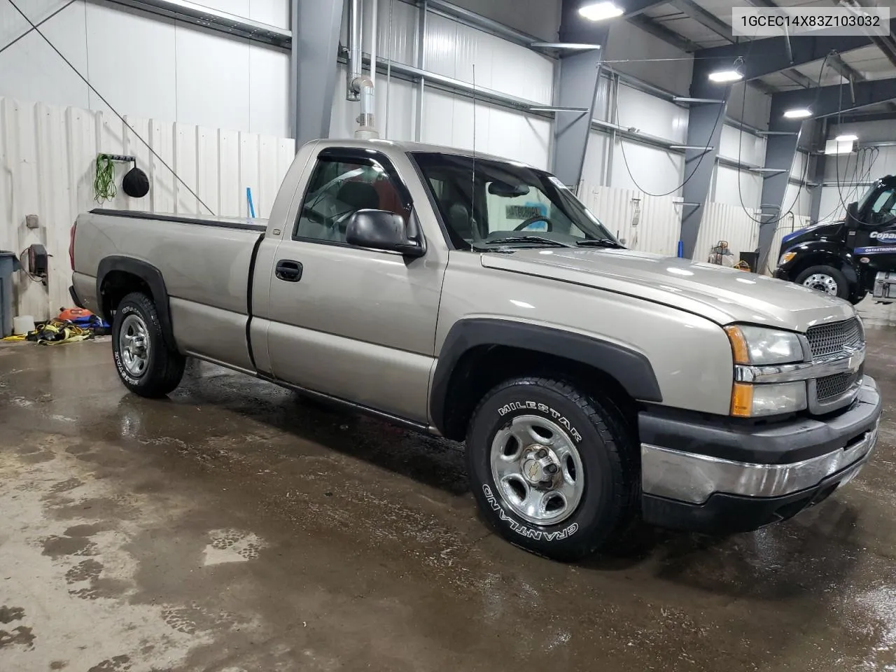 2003 Chevrolet Silverado C1500 VIN: 1GCEC14X83Z103032 Lot: 49083974