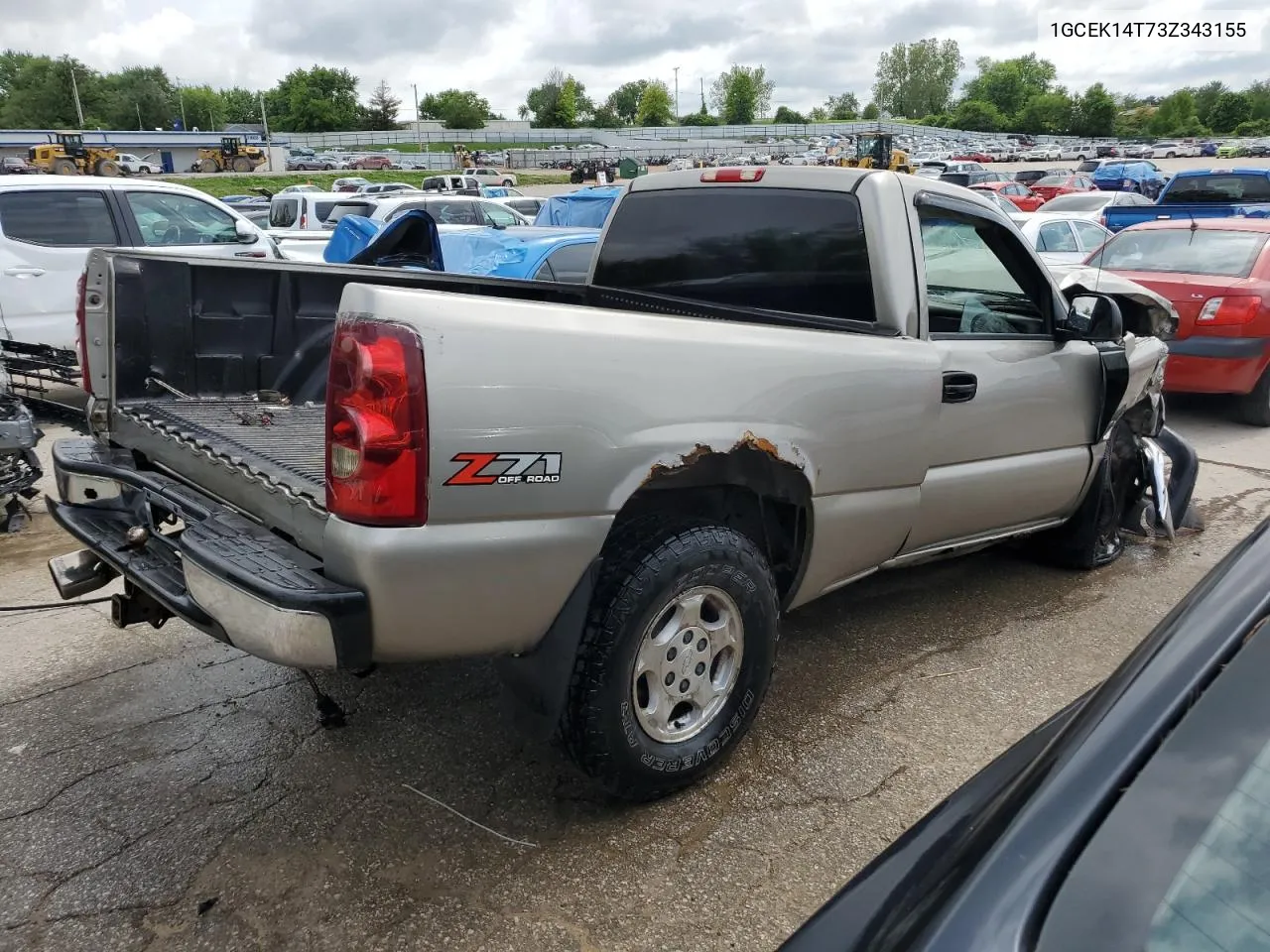 2003 Chevrolet Silverado K1500 VIN: 1GCEK14T73Z343155 Lot: 53270774