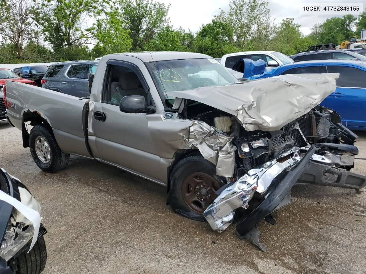 2003 Chevrolet Silverado K1500 VIN: 1GCEK14T73Z343155 Lot: 53270774