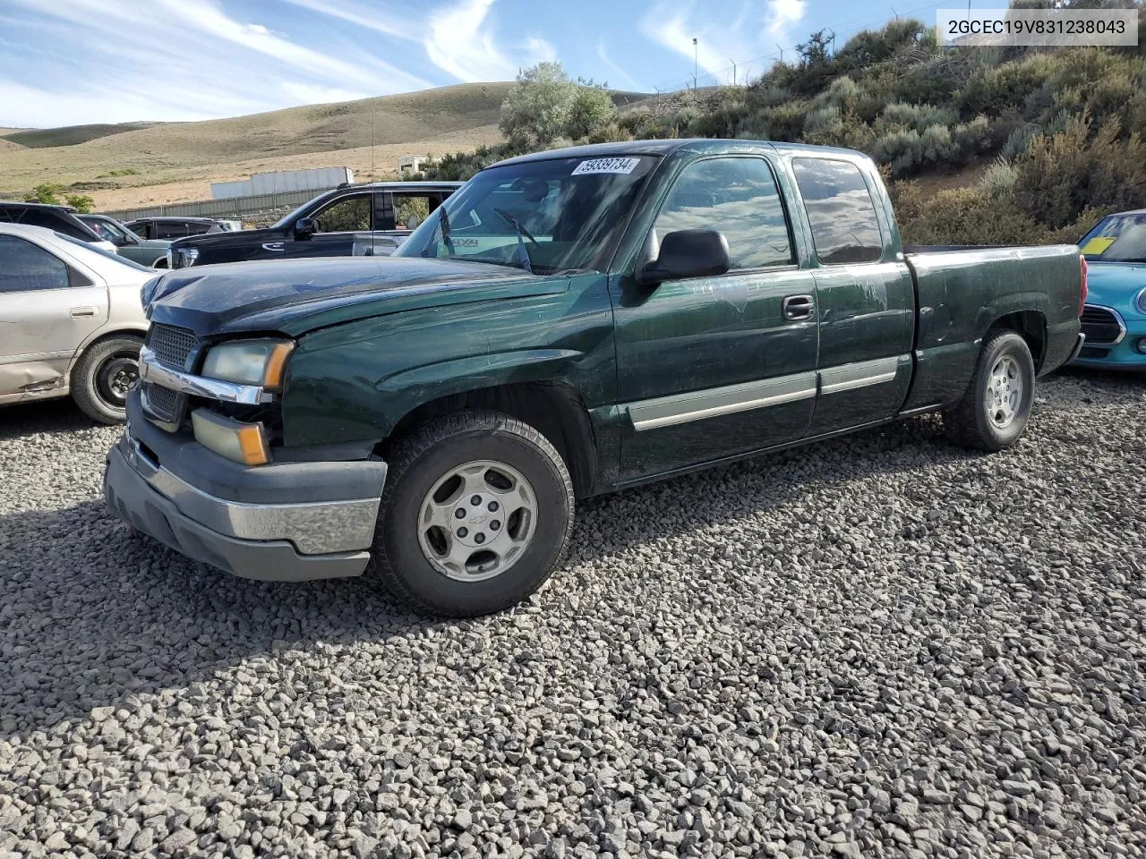 2003 Chevrolet Silverado C1500 VIN: 2GCEC19V831238043 Lot: 59339734