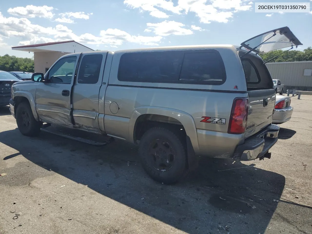 2003 Chevrolet Silverado K1500 VIN: 2GCEK19T031350790 Lot: 61316364