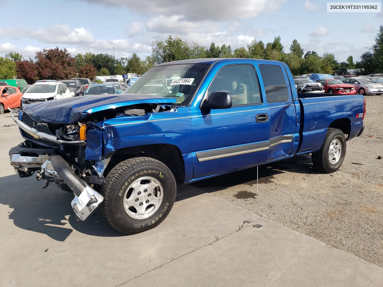 2003 Chevrolet Silverado K1500 VIN: 2GCEK19T331195362 Lot: 64221564