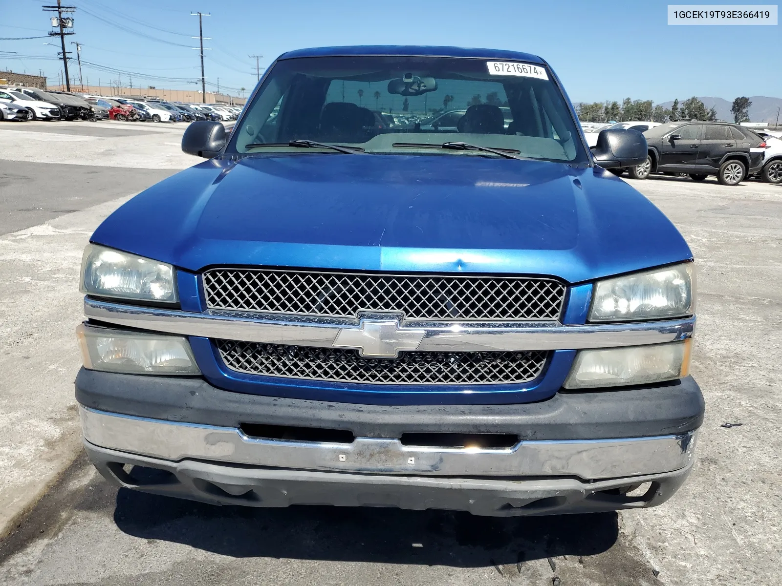 2003 Chevrolet Silverado K1500 VIN: 1GCEK19T93E366419 Lot: 67216674