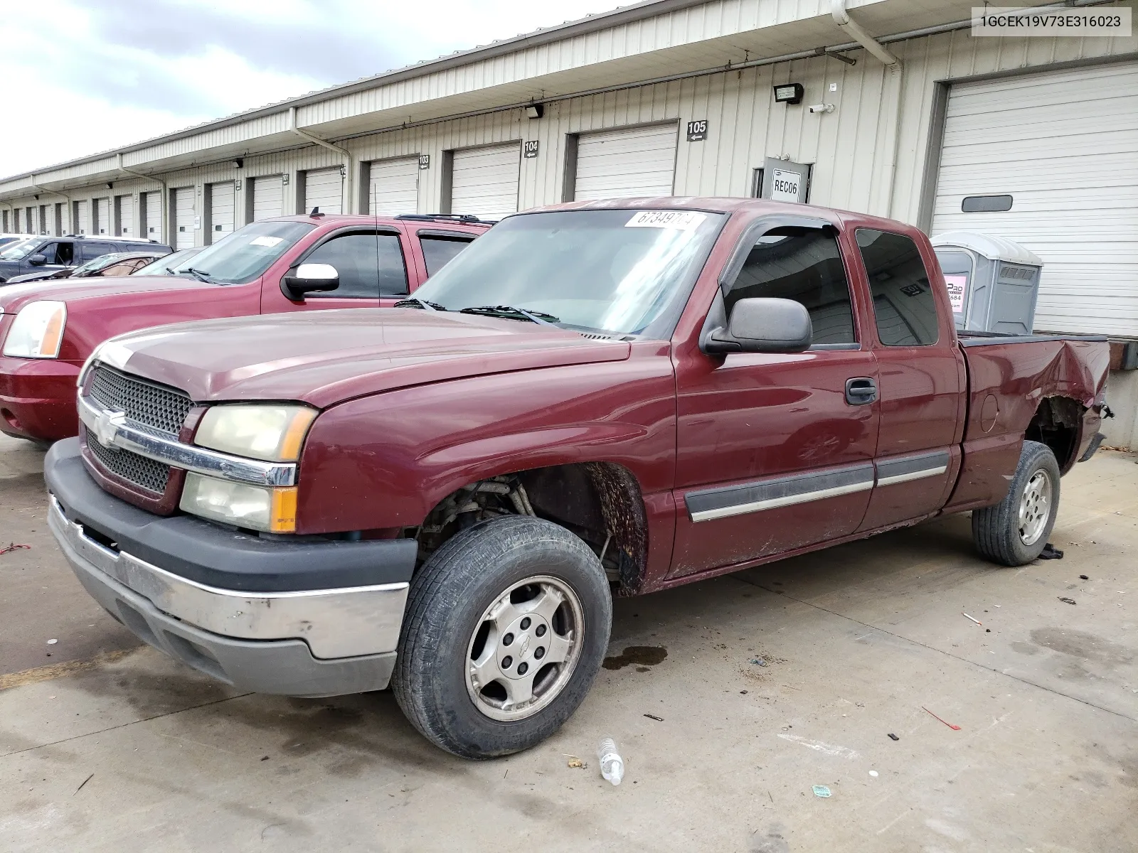 2003 Chevrolet Silverado K1500 VIN: 1GCEK19V73E316023 Lot: 67349704