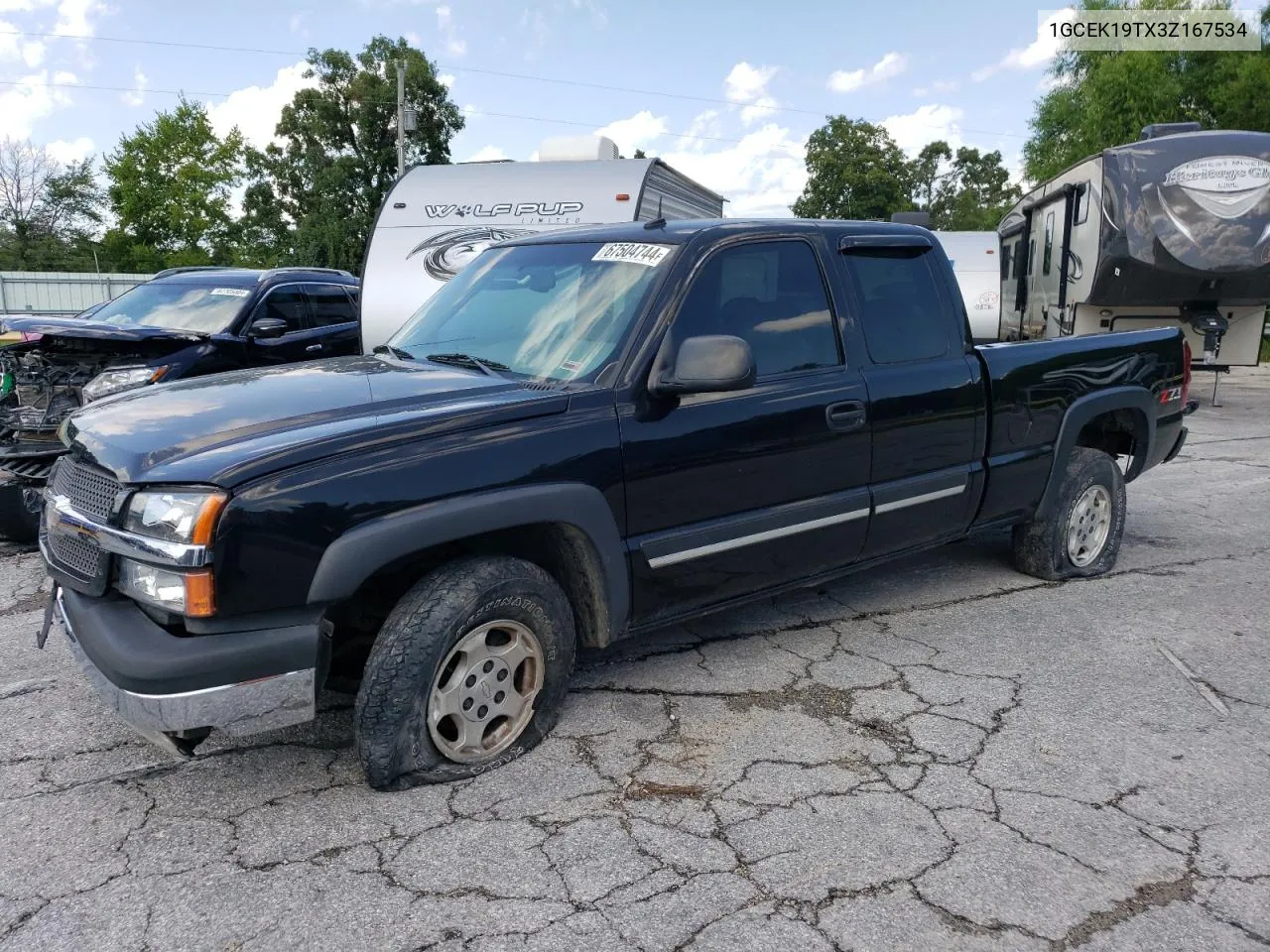 2003 Chevrolet Silverado K1500 VIN: 1GCEK19TX3Z167534 Lot: 67504744