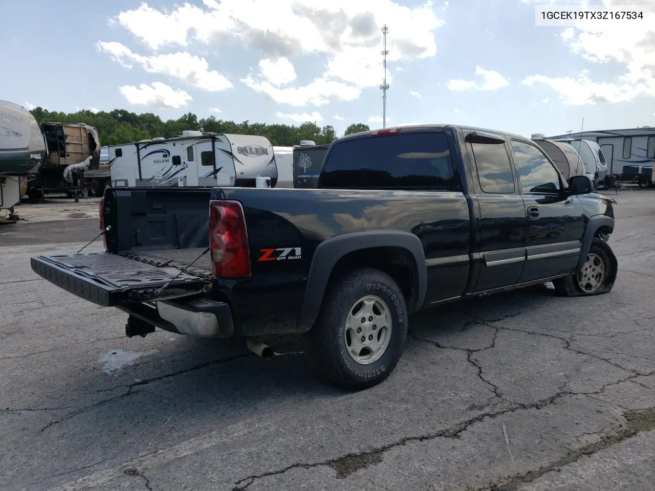 2003 Chevrolet Silverado K1500 VIN: 1GCEK19TX3Z167534 Lot: 67504744