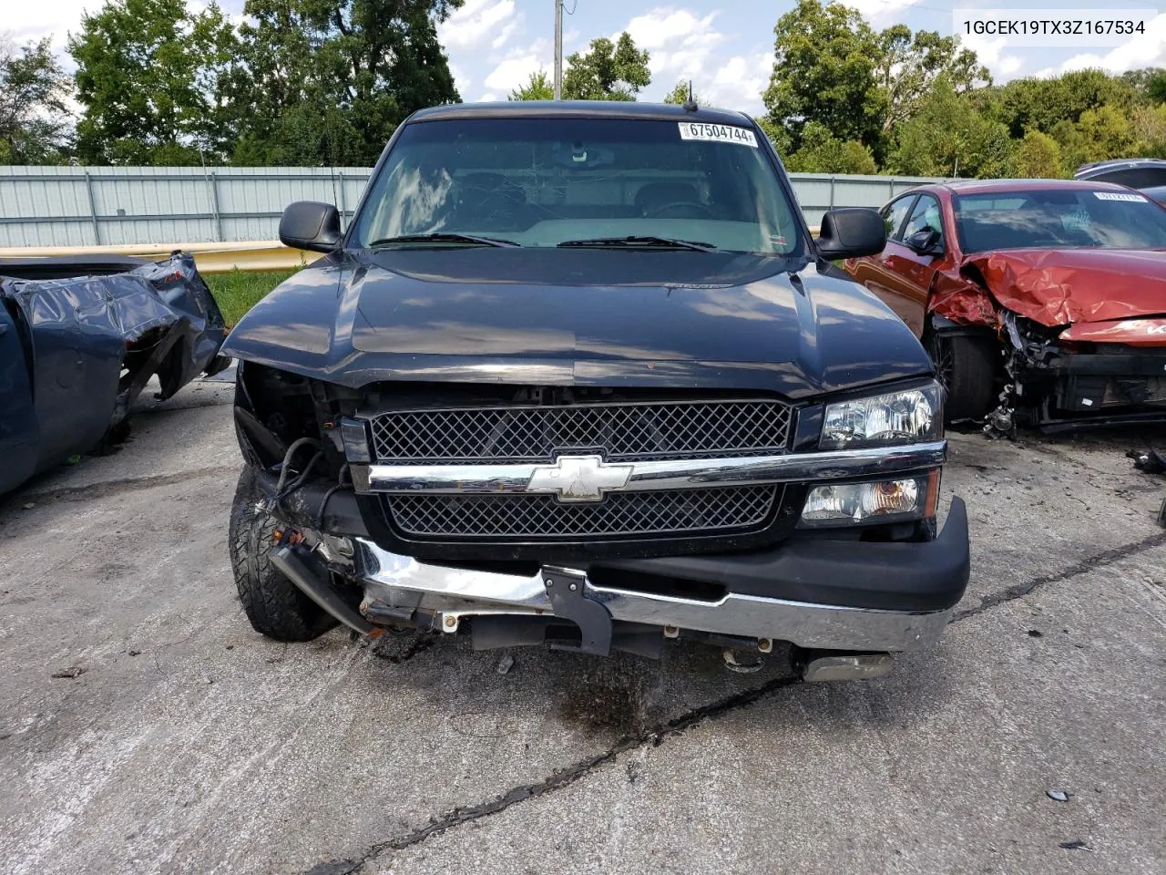 2003 Chevrolet Silverado K1500 VIN: 1GCEK19TX3Z167534 Lot: 67504744