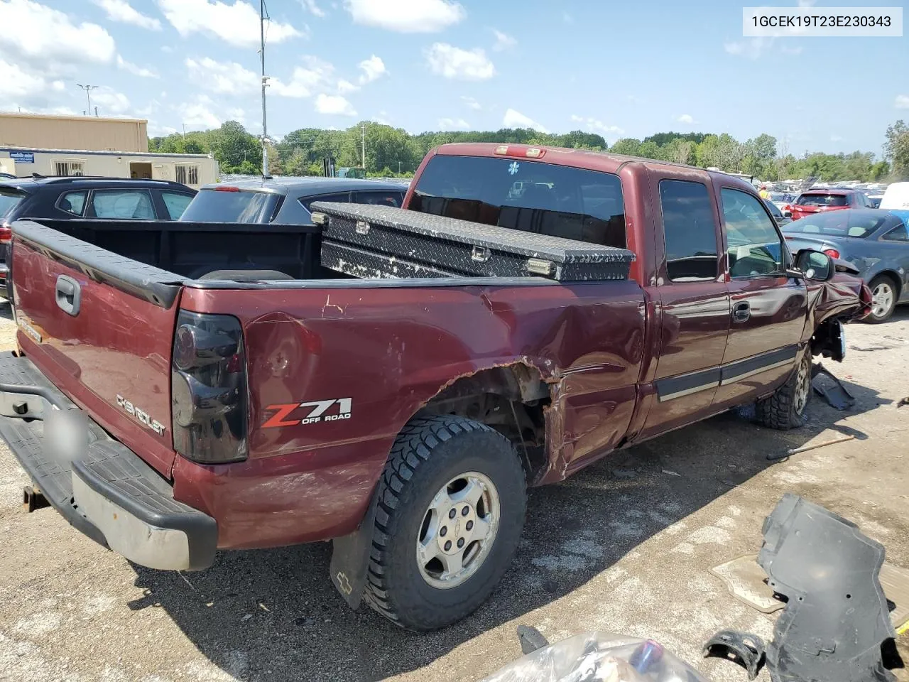 2003 Chevrolet Silverado K1500 VIN: 1GCEK19T23E230343 Lot: 67774084