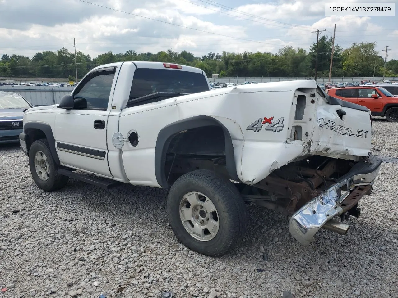 2003 Chevrolet Silverado K1500 VIN: 1GCEK14V13Z278479 Lot: 67836154