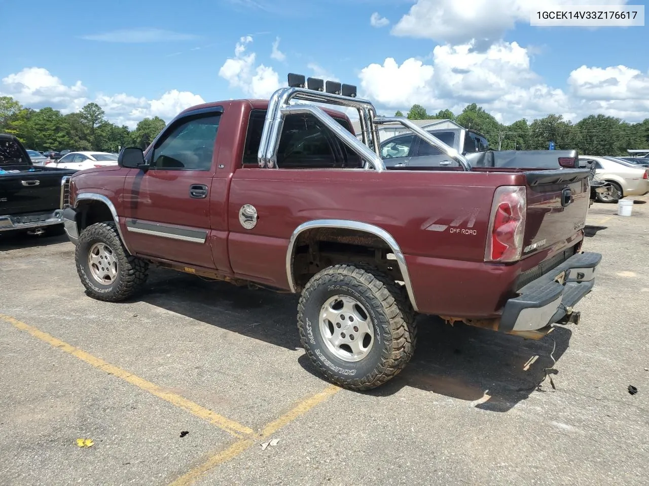 2003 Chevrolet Silverado K1500 VIN: 1GCEK14V33Z176617 Lot: 68540694