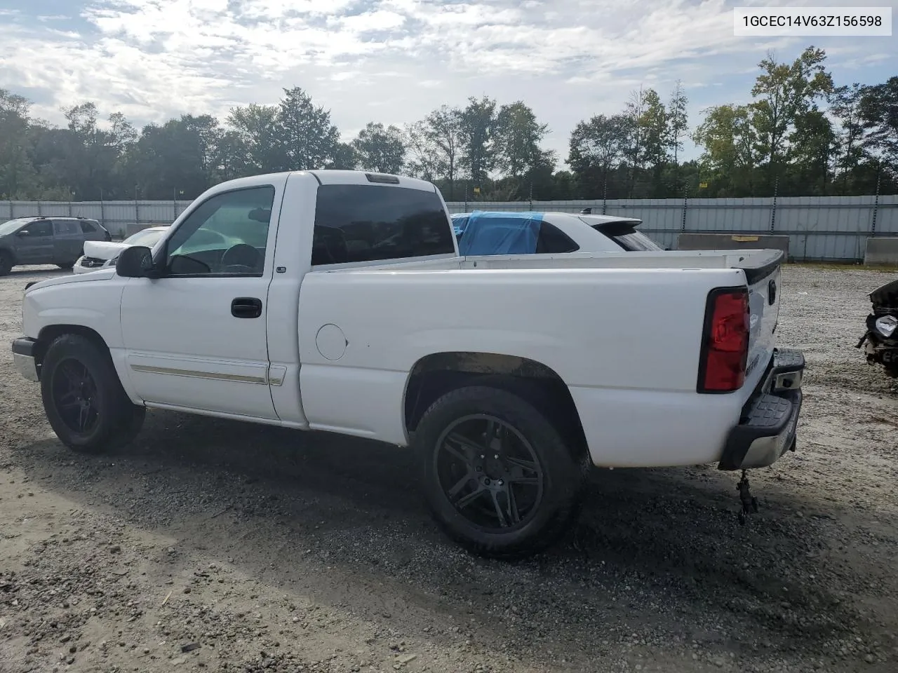 2003 Chevrolet Silverado C1500 VIN: 1GCEC14V63Z156598 Lot: 69963274