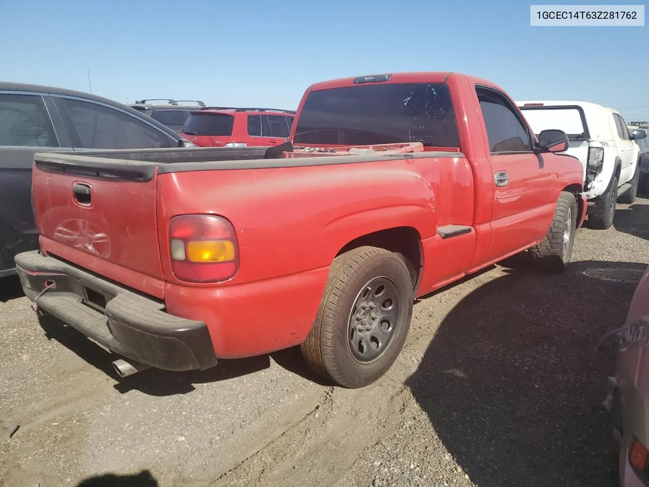 2003 Chevrolet Silverado C1500 VIN: 1GCEC14T63Z281762 Lot: 70304504