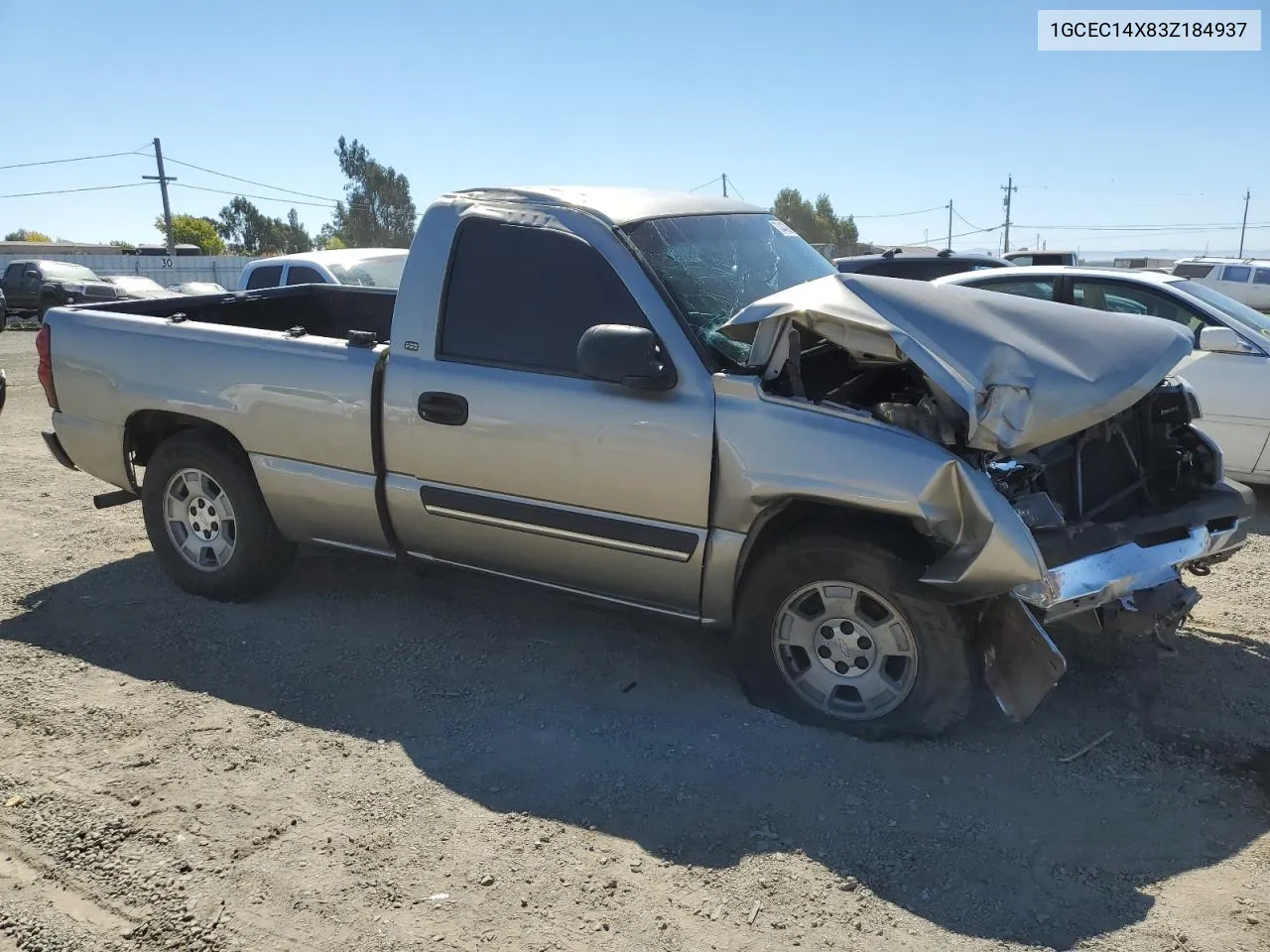 2003 Chevrolet Silverado C1500 VIN: 1GCEC14X83Z184937 Lot: 70443984