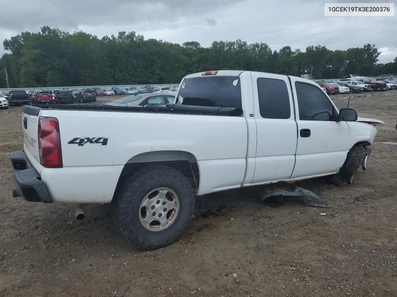 2003 Chevrolet Silverado K1500 VIN: 1GCEK19TX3E200376 Lot: 71443044