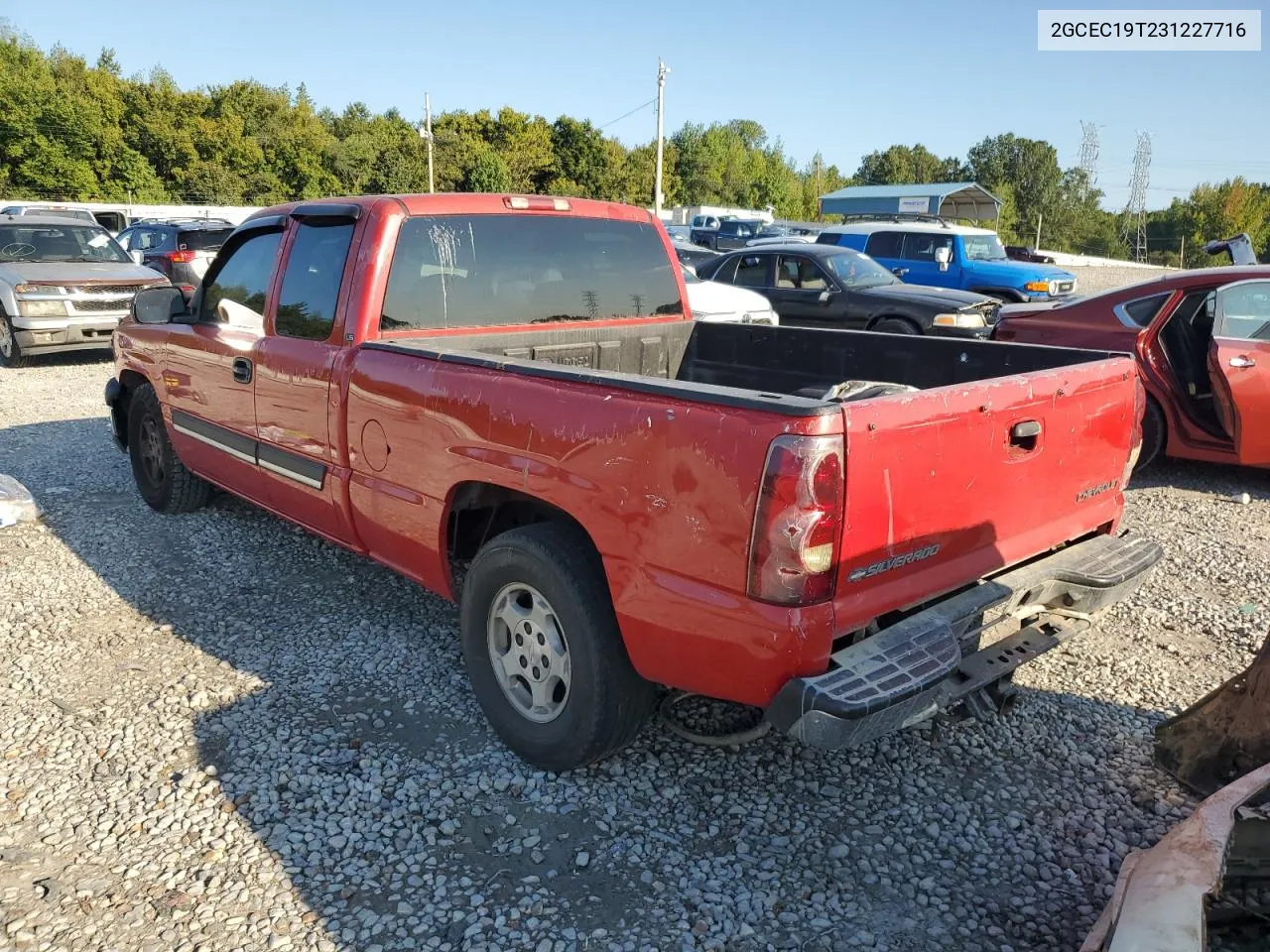 2003 Chevrolet Silverado C1500 VIN: 2GCEC19T231227716 Lot: 72064684