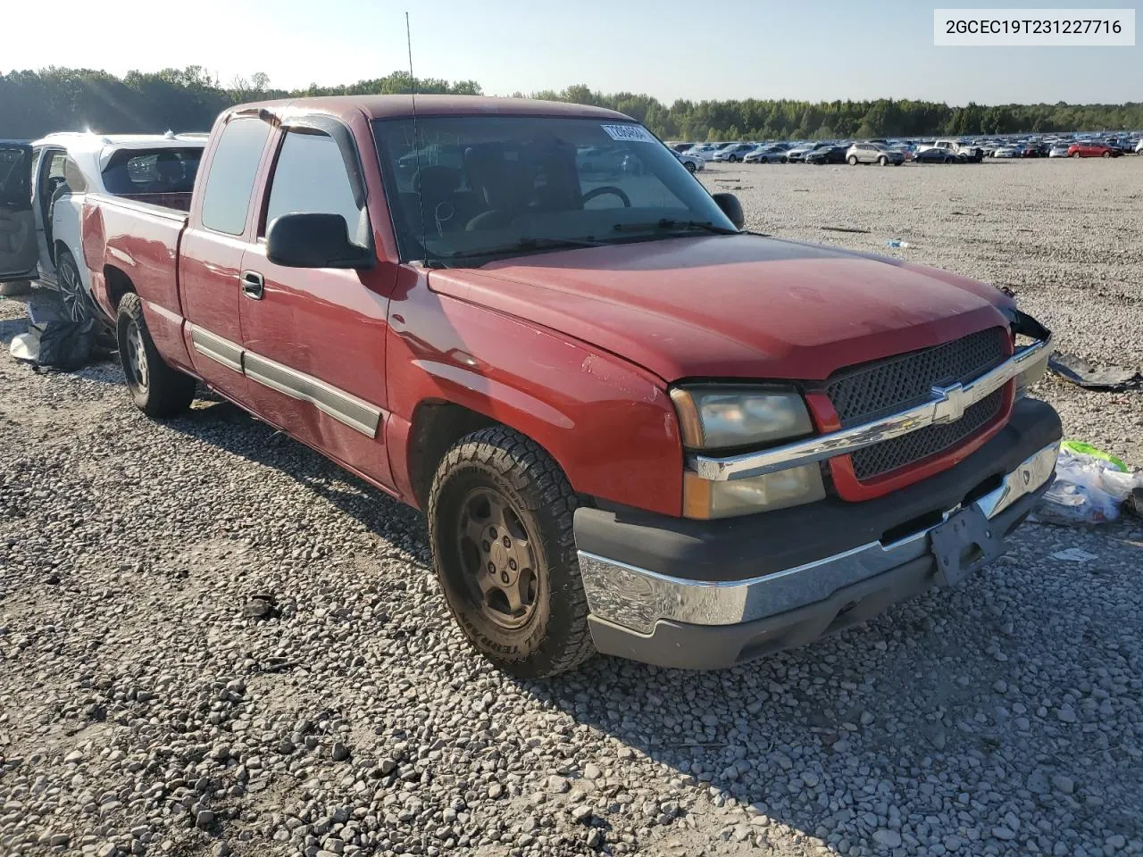 2003 Chevrolet Silverado C1500 VIN: 2GCEC19T231227716 Lot: 72064684