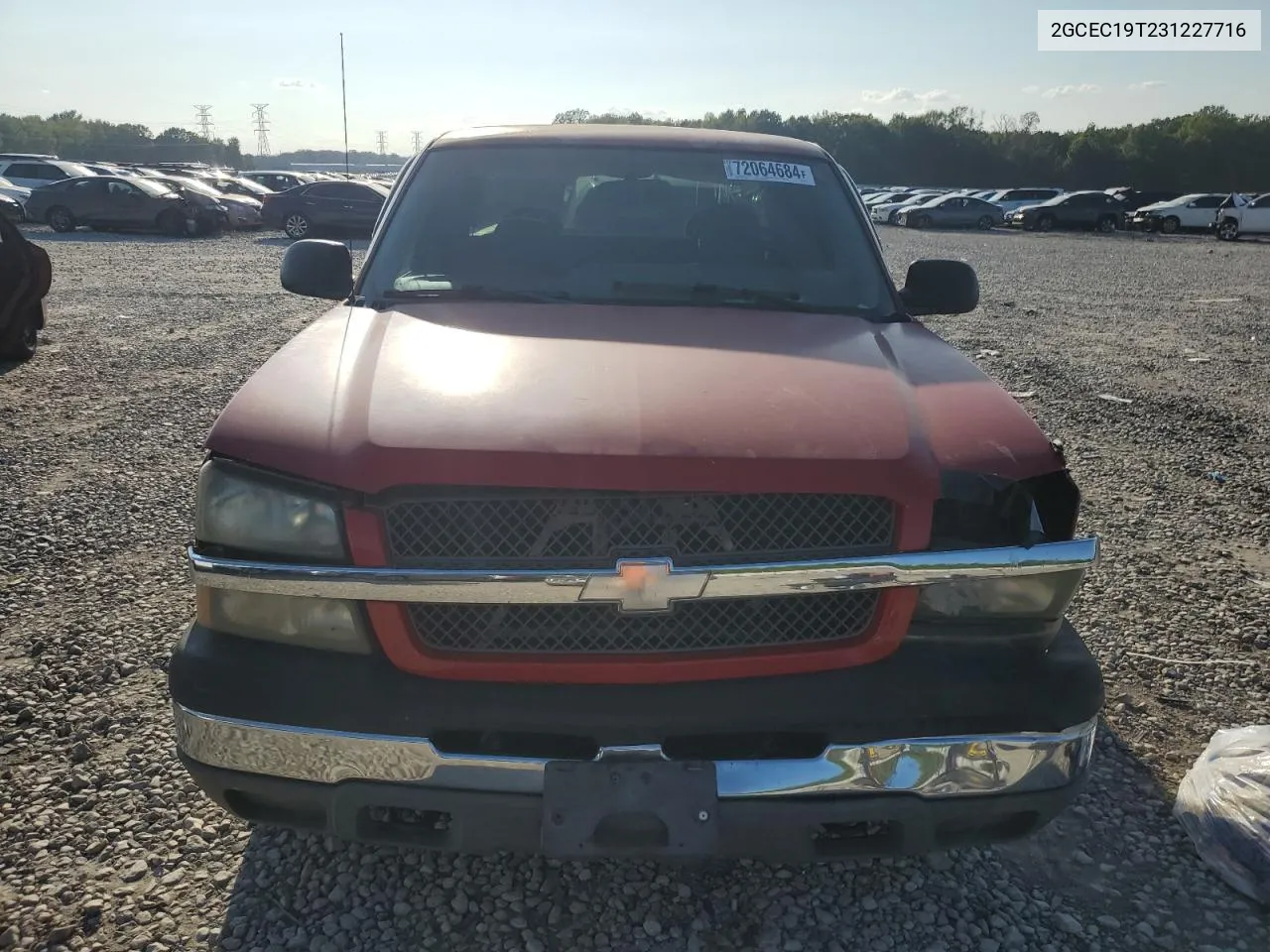 2003 Chevrolet Silverado C1500 VIN: 2GCEC19T231227716 Lot: 72064684